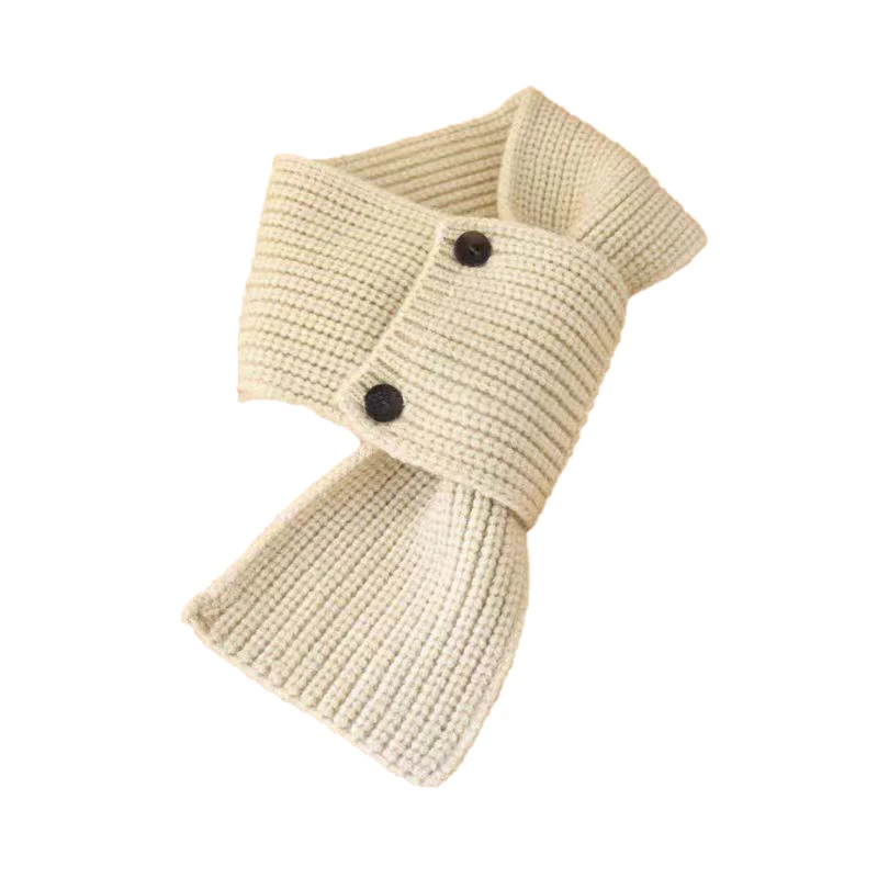 Children's Scarf Button Versatile Fashion Street Warm Woolen Neck Scarf For Middle-aged And Older Children And Students
