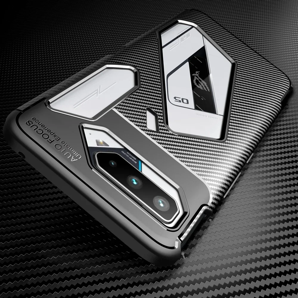 Luxury Carbon Fiber Pattern Shockproof TPU Bumper Case - Premium Back Cover Coque
