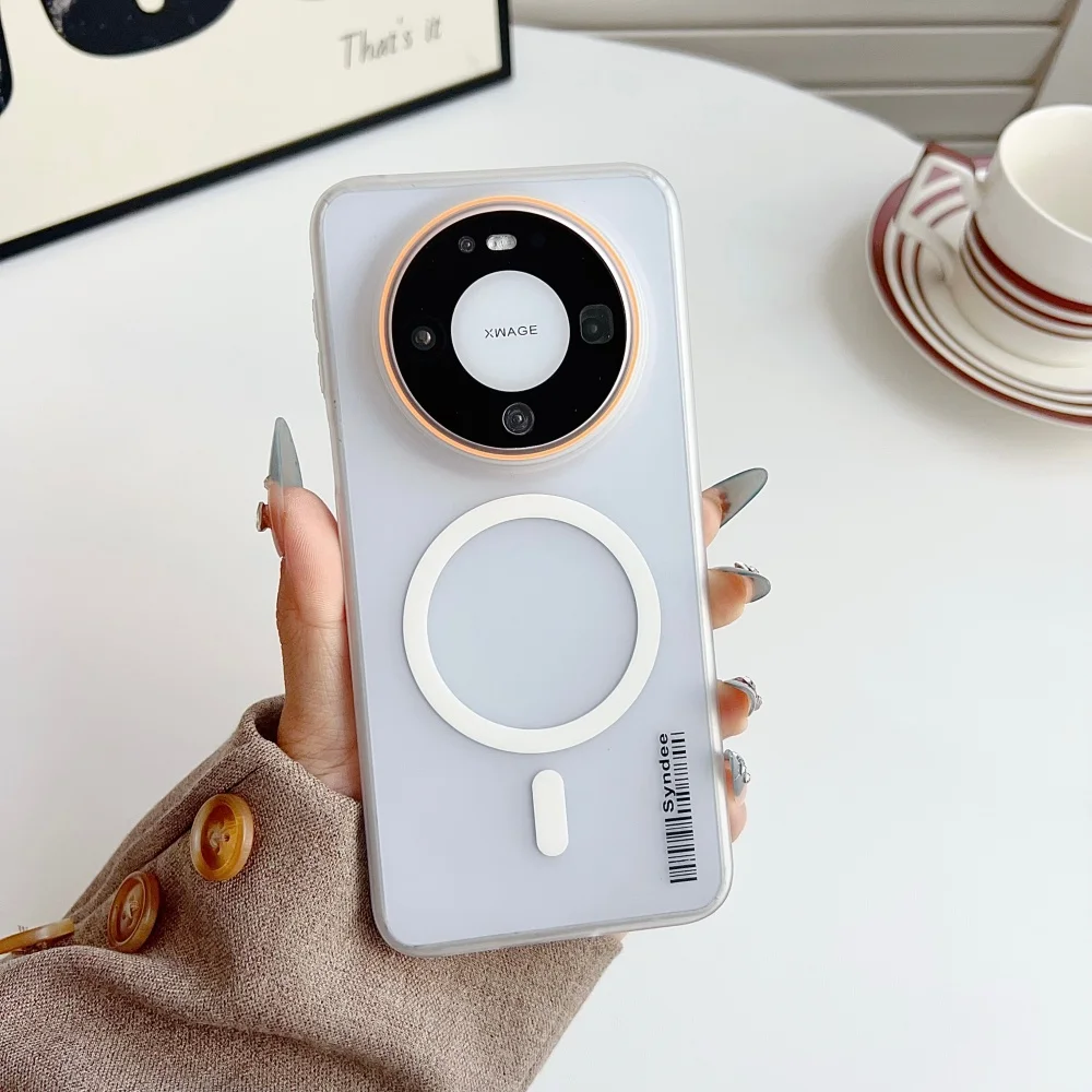 Translucent Frosted PC Magsafe Magnetic Phone Case with Wireless Charging Capability