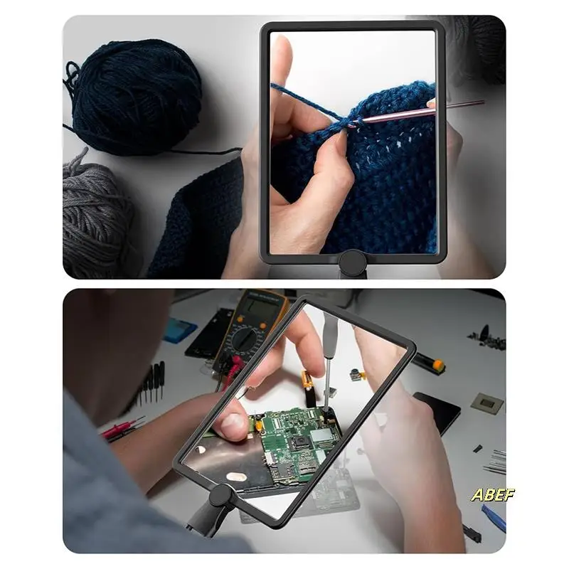 50개의 LED 조명이 있는 5X 핸즈프리 돋보기, 노인 저시력 독서, 수리, 바느질을 위한 구즈넥 페이지 돋보기