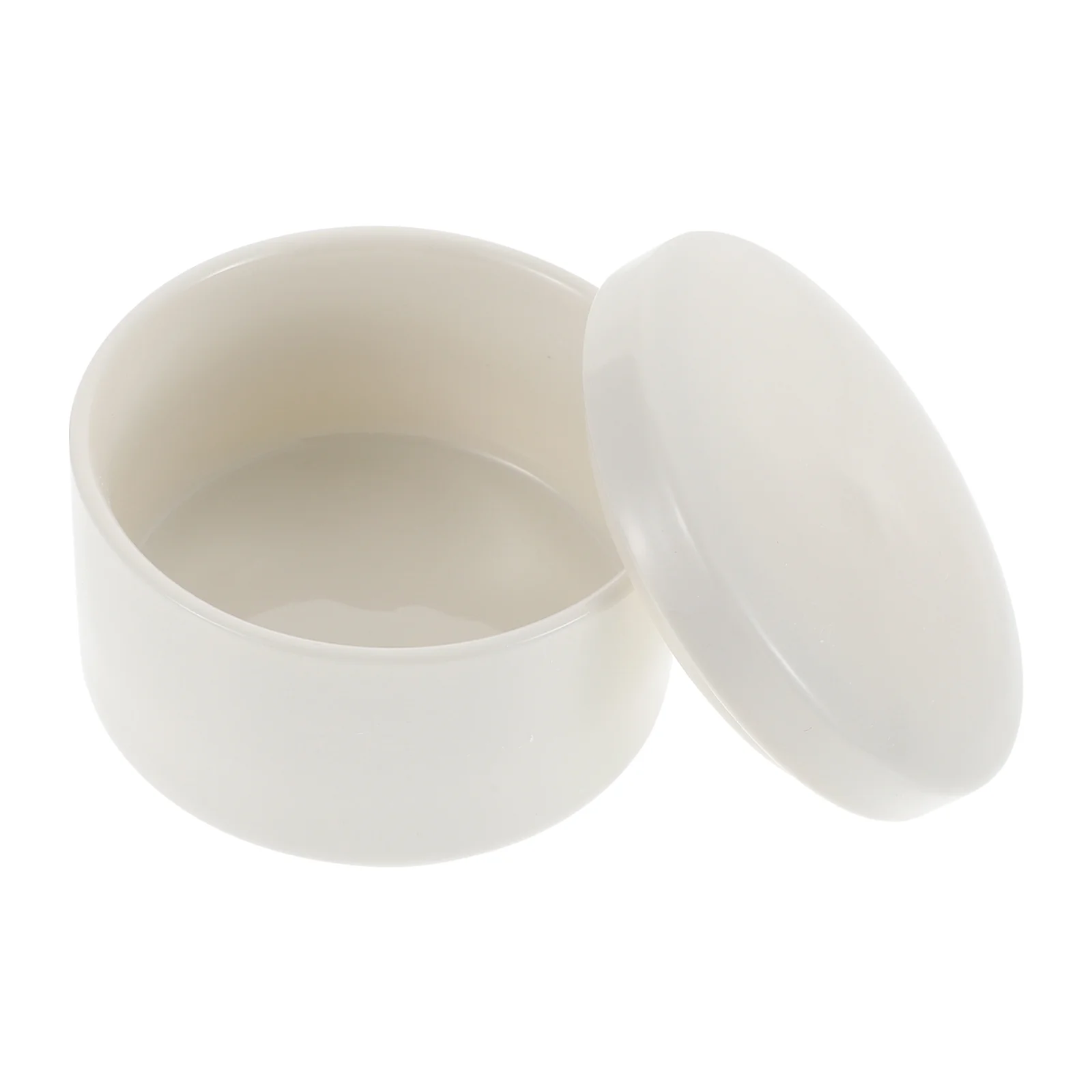 

Round Earrings Case Ceramic Round Storage Box Ring Box Ceramic Jewelry Case (White)