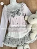 Japanese Sweet Preppy Style Skirt Set Women Kawaii Lace Patchwork Bow Tops + Y2k Plaid Mini Skirt Elegant Outifits 2 Piece Set 5