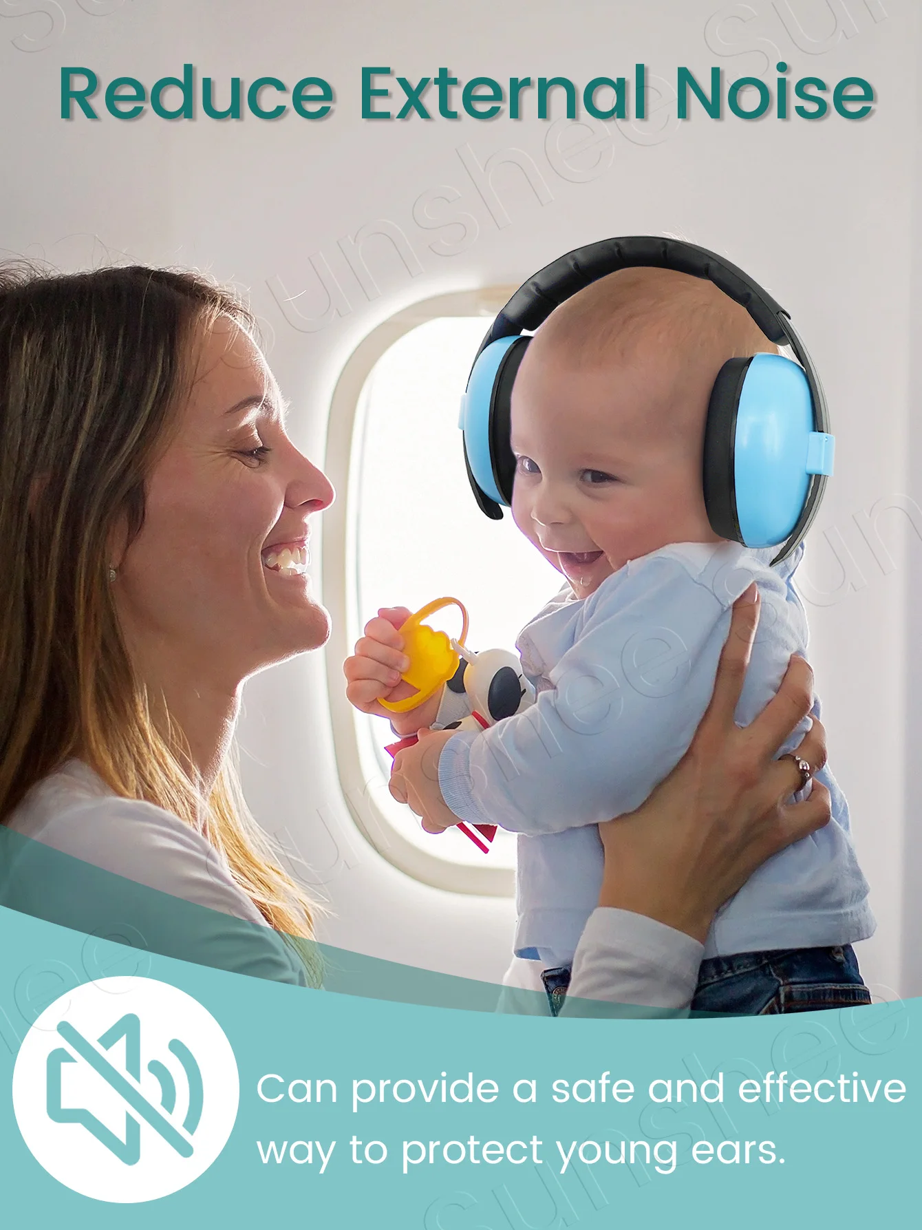 Infant Comfort Noise-Reducing Ear Muffs with Elastic Headband