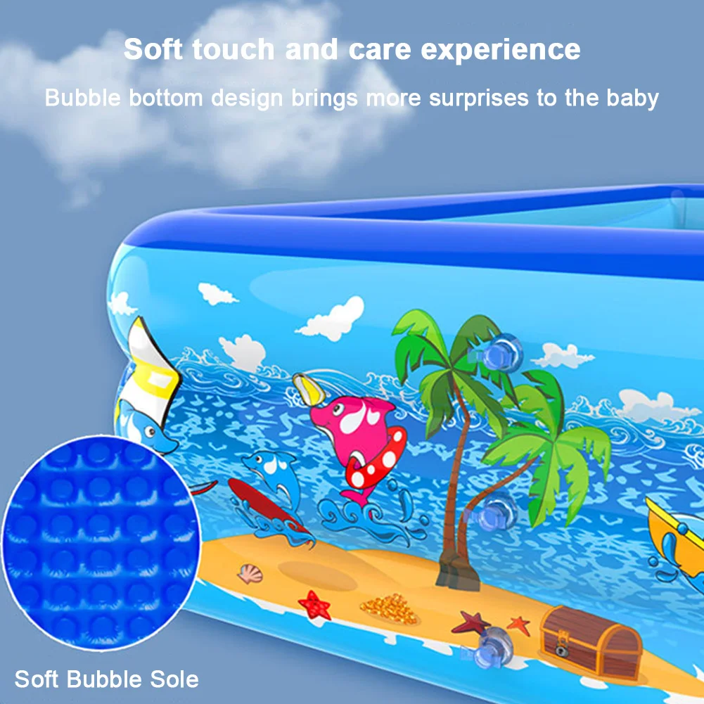 Inflatable Swimming Pool PVC Thickening Swimming Pool Cartoon Pattern Water Play for Summer Outdoor Indoor
