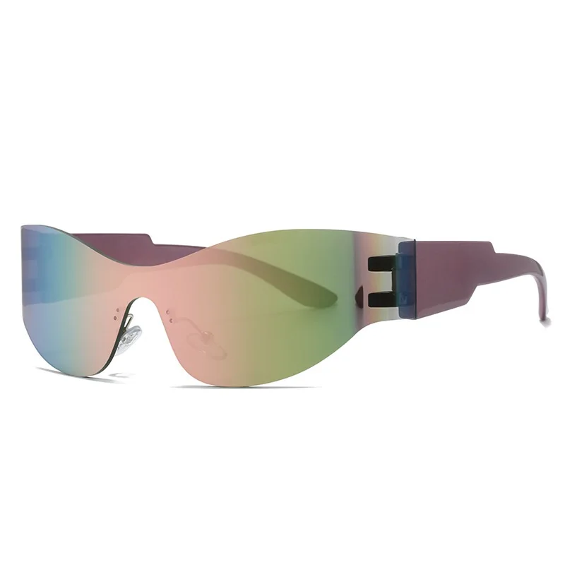 

NEW Rimless Cat Eye Y2K Sunglasses Women Men Mirror Sports Trends Fashion Punk Sun Glasses Brand Designer Eyewear Goggle UV400