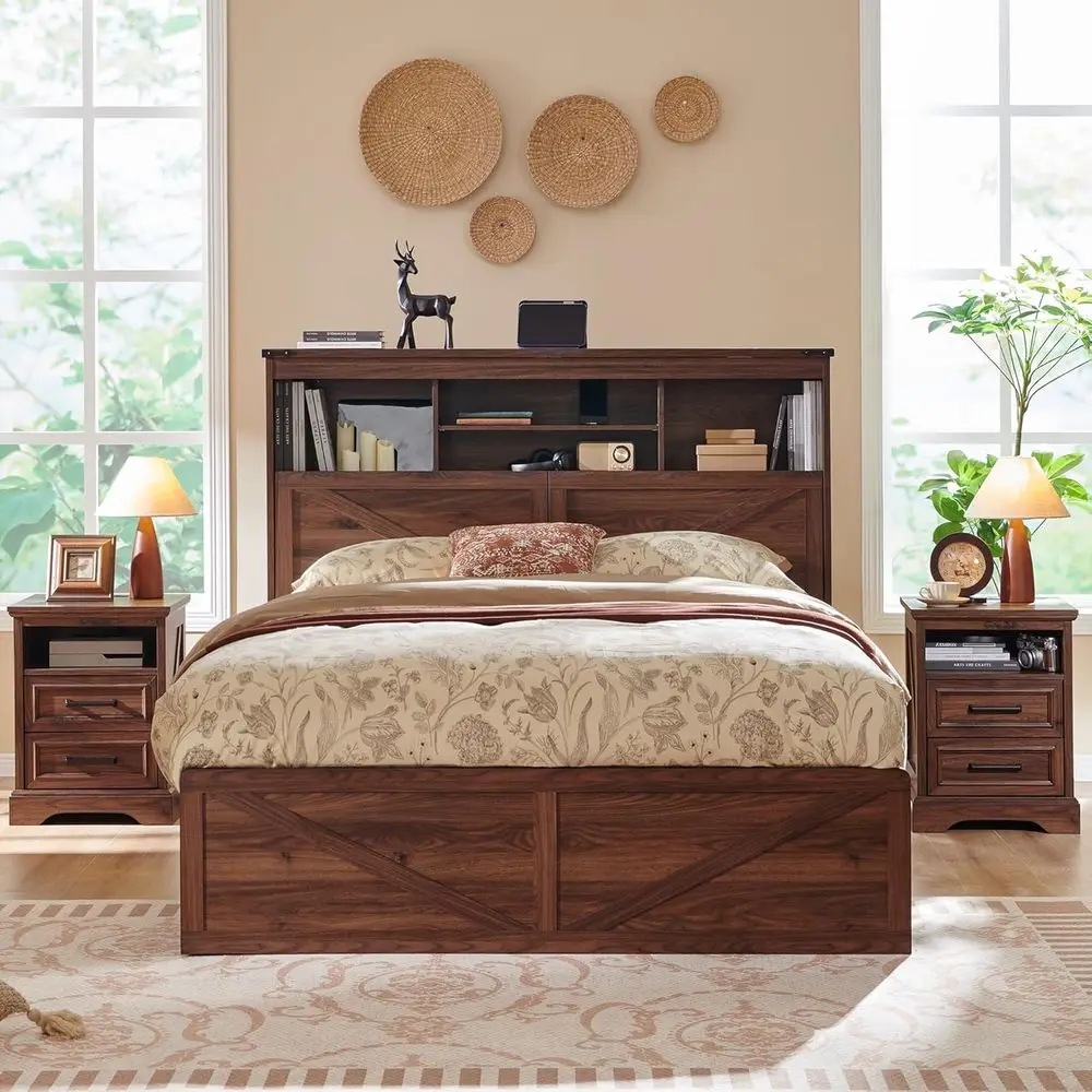 Queen LED Storage Bed 3