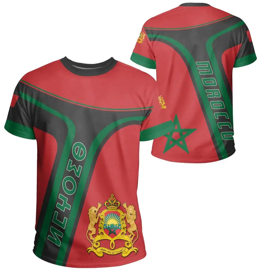 Camiseta con nombre personalizado para hombre, ropa deportiva con bandera marroquí, Equipo Nacional de Marruecos, a la moda, novedad