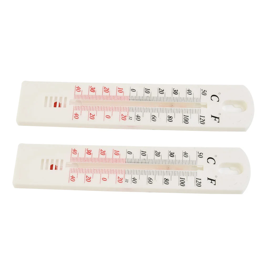 

HOT Sale Wall Thermometer Hang Mounted Reliable Resistant Rust Proof Summer Temperature 195x40x6mm 2pcs Accurate