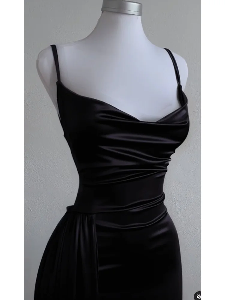 Stylish New Summer Women's U-neck Backless Lace Cross Slim Dress Solid Color Elegant Y2k Sexy Spicy Girl Party Suspender Dress