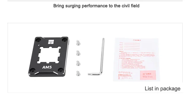 Support CPU Anti-flexion AM5 En Alliage Aluminium | Cadre De Contact Avec Vis Et Tournevis Inclus