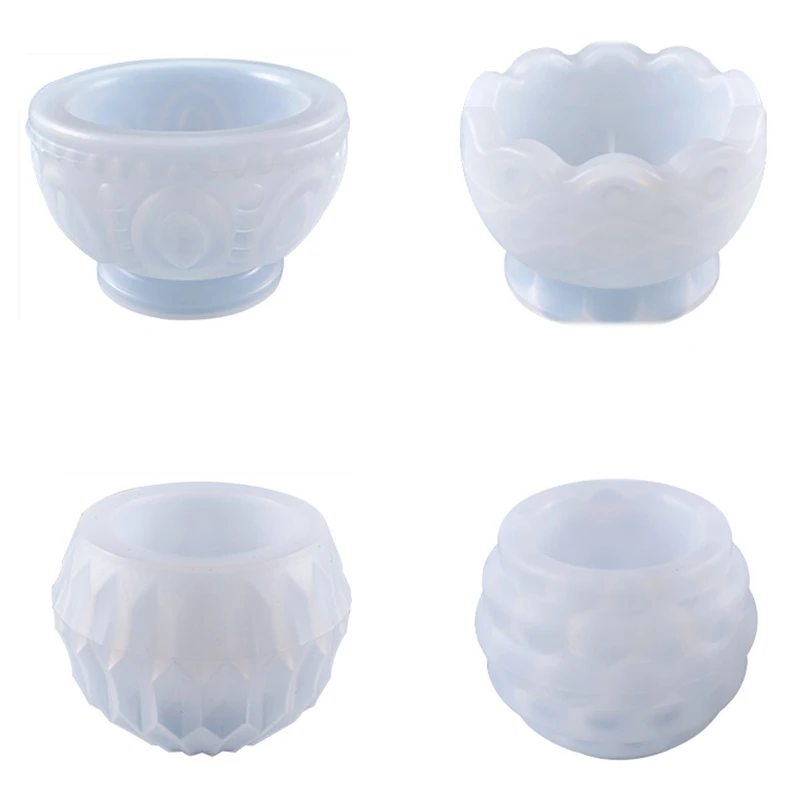 

4 шт. формы для подсвечника из эпоксидной смолы, Прозрачная форма, силиконовая форма для чаши, банка, подсвечник, цветочный горшок