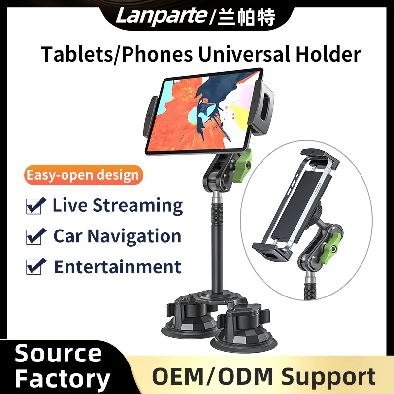 Dual Suction Cup Mount Tablet Holder pc Navegação Vídeo Assistindo Suporte para Ipad 4129 Phones - Imagem 6