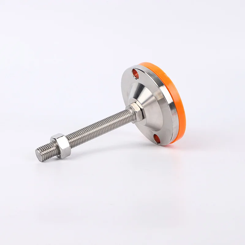 1Pcs 스테인레스 스틸 M12-M30 조정 가능한 레벨링 피트 고무 베이스 D80mm D100mm 가구용 미끄럼 방지 충격 흡수 발