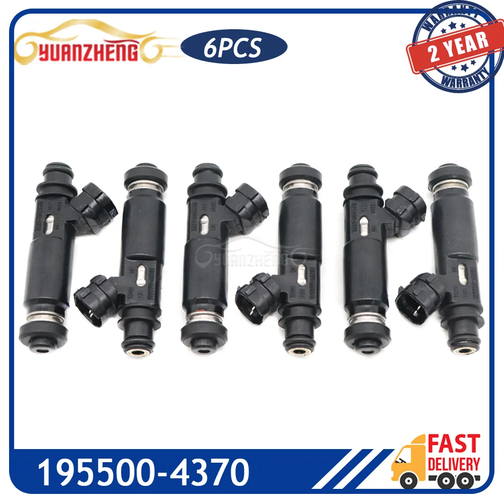 6pcs/lot Car Fuel Injector Nozzle 195500-4370 Fit For Mitsubishi Montero 2003 2004 2005 2006 3.8L V6 1955004370 195500 4370