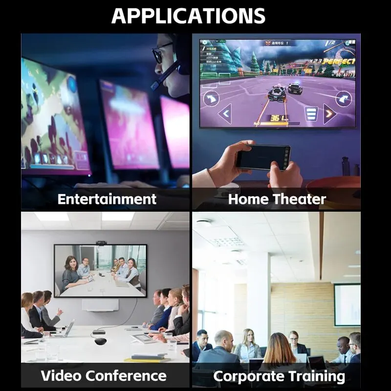 디스플레이 포트 DP to DVI VGA HDTV 어댑터 컨버터 케이블, 프로젝터 TV 컴퓨터 노트북 PC용, 3IN1