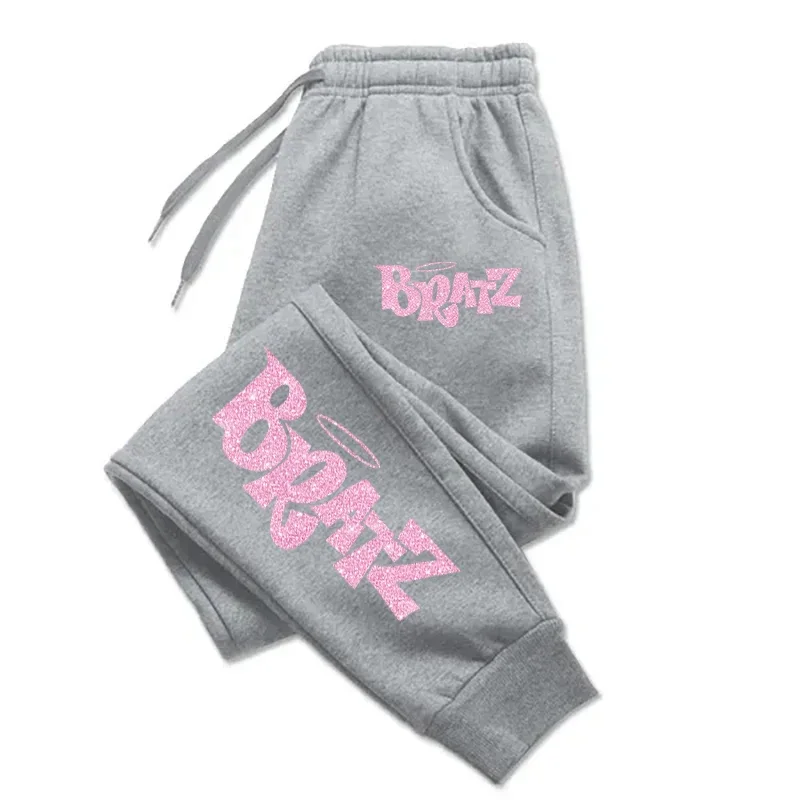 Men Pants Bratz Pink Printing Pocket Running Sweatpant Leggings Baggy Gym Jogger Tracksuit Drawstring Sweat Trouser