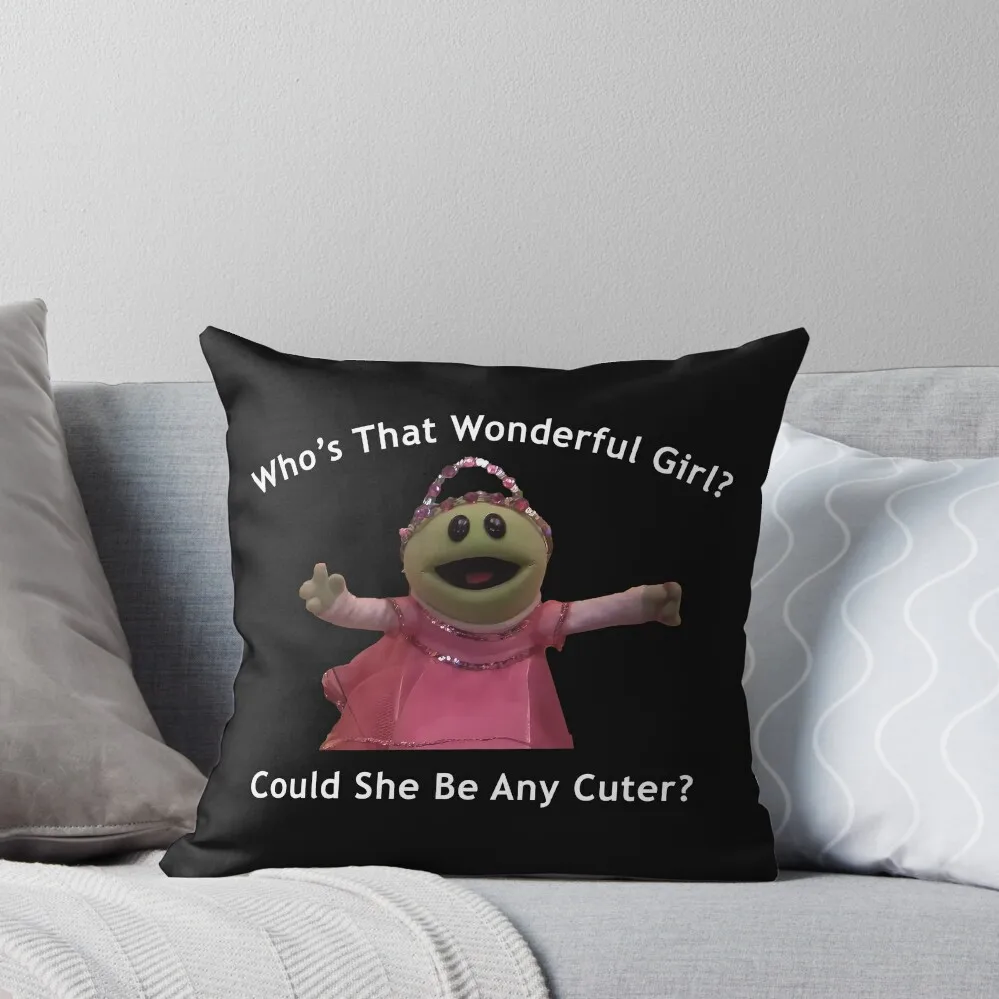 

Vintage Nanalan Who's That Wonderful Could She Be Any Cuter Nanalan Meme Peepo Cartoon 2 Throw Pillow luxury sofa pillows