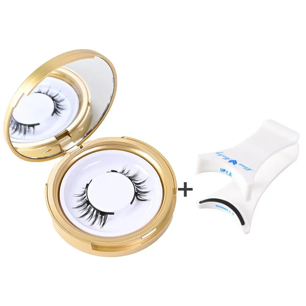 1 Pair 3D Natural With Reusable Magnetic False Eyelashes Portable Cosmetic Tool