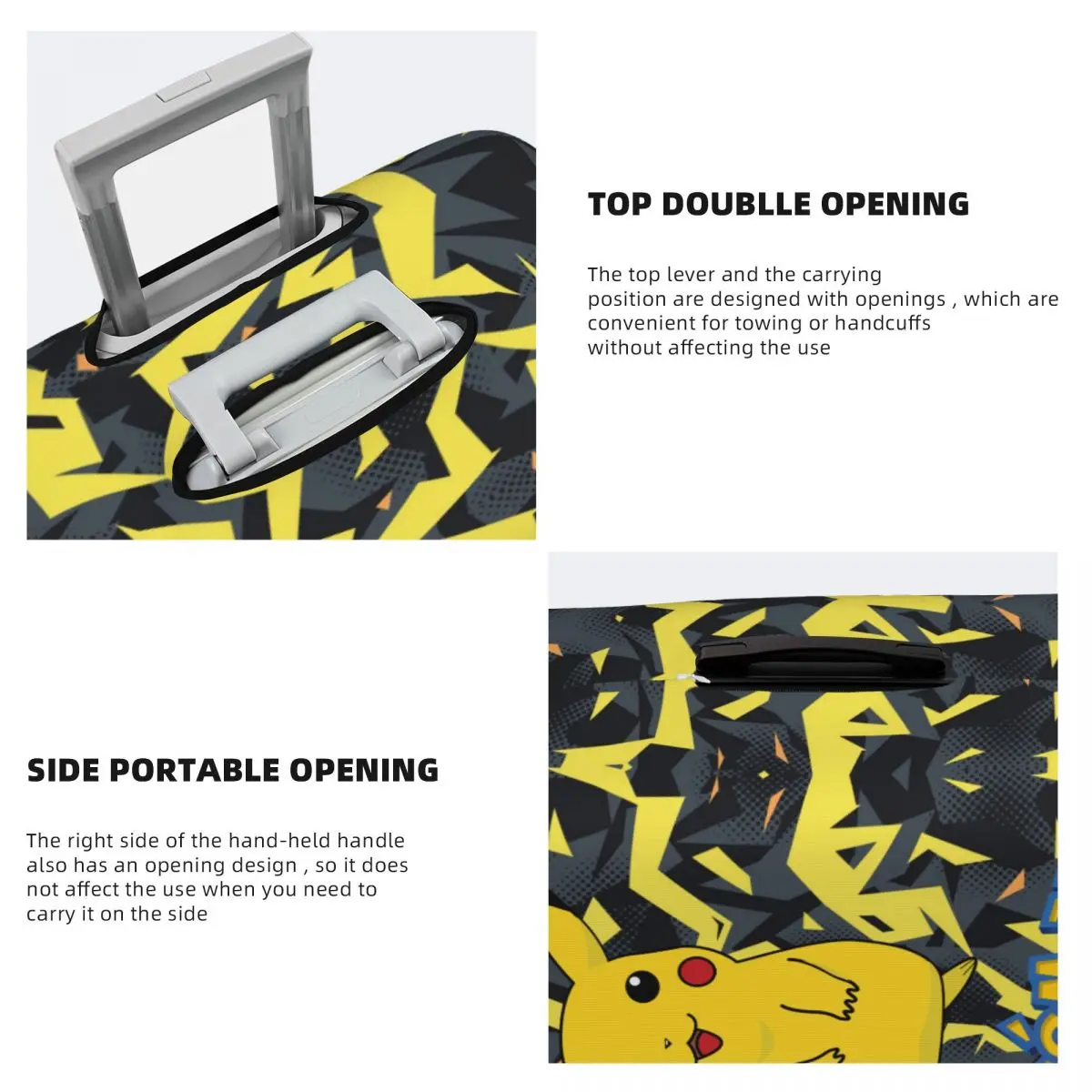 Pokemon Pikachu Travel Luggage Cover Washable Suitcase Cover Protector Fit 18-32 Inch