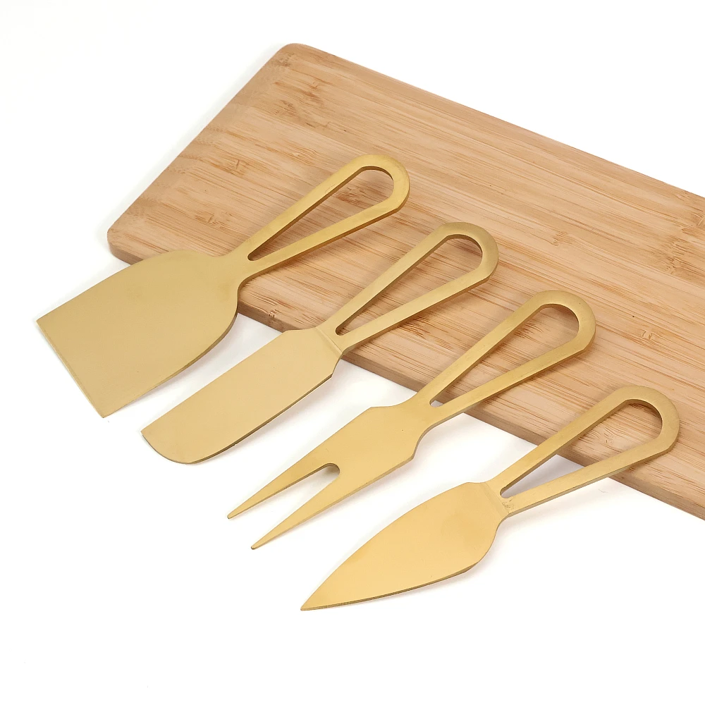 3/4pcs Cheese Knife Set Stainless Steel Cutter Spreader Soft Hard Cheese Fork Cake Wedding Tool Great Gift Set