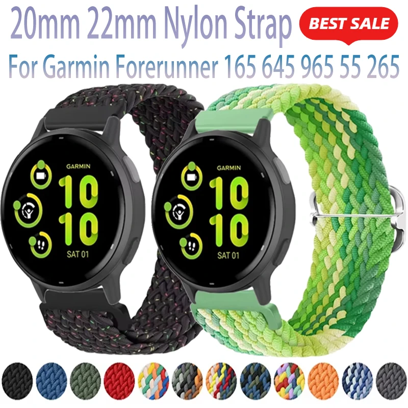 Nylon Braided Loop Sports Bracelet Band, 20/22mm Strap