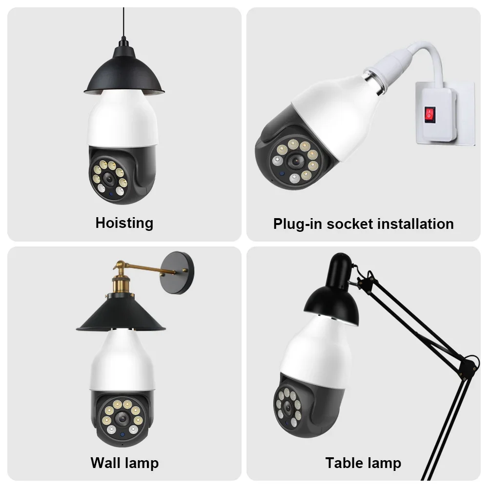 Smart Outdoor Wi-fi Bulb Security Camera With Ptz And Night Vision_voghion.com