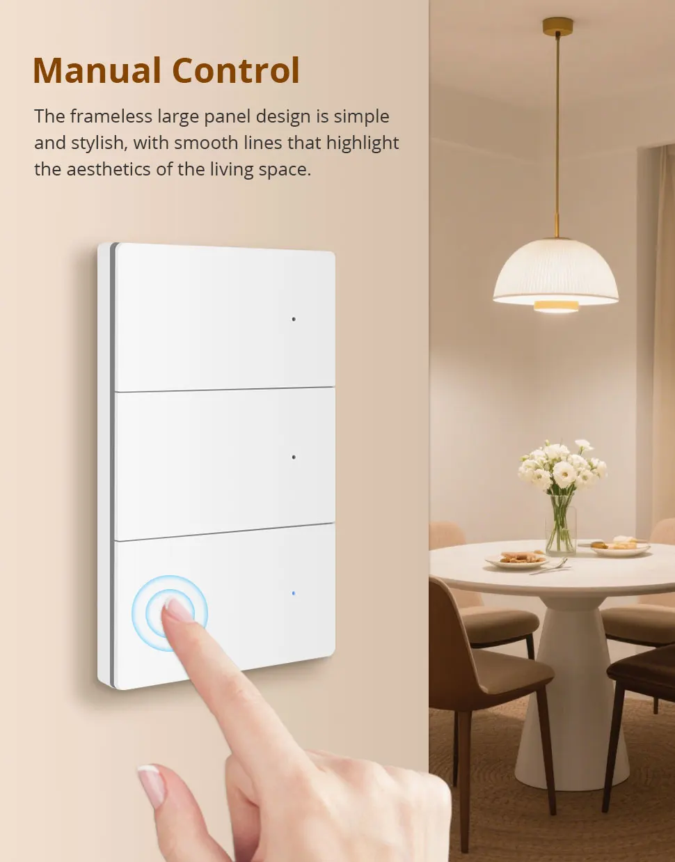 Matter WiFi Smart Wall Light Switch 1 2 3 4 Gangs Flame-retardant PC Material Pa