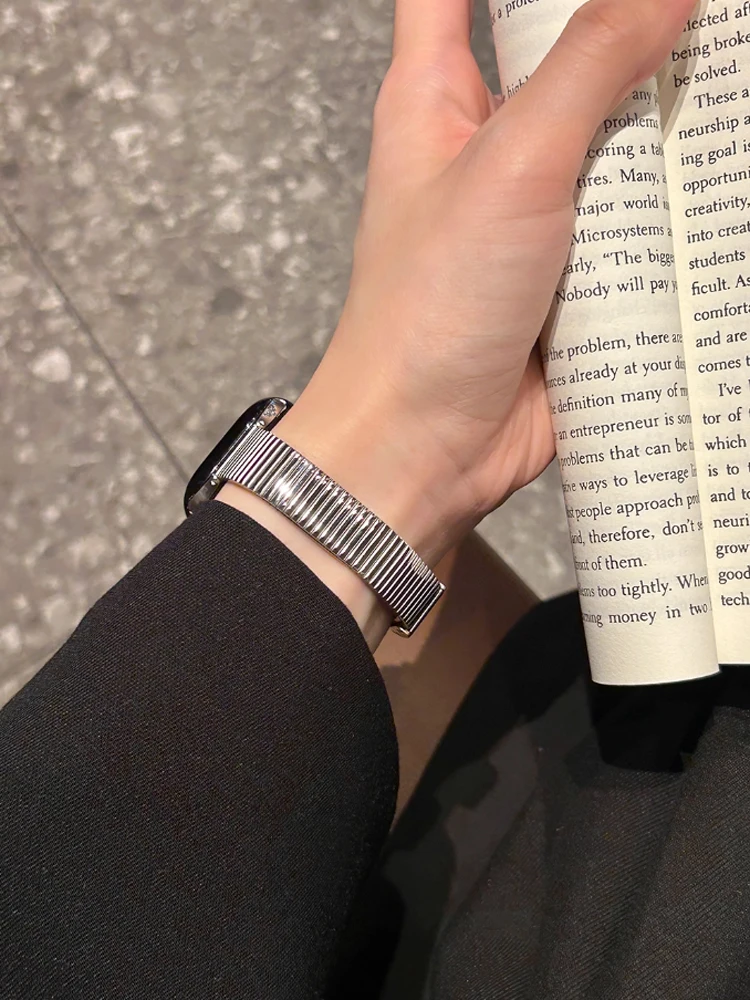 Glossy Stainless Steel Band - Premium Metal Bracelet Strap