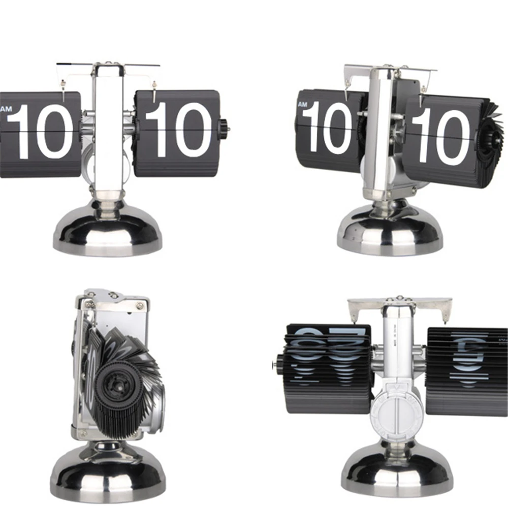 Flipping Clock Page Turning Automatically For Modern Home Decoration Full of Sense of Technology Retro Table Clock