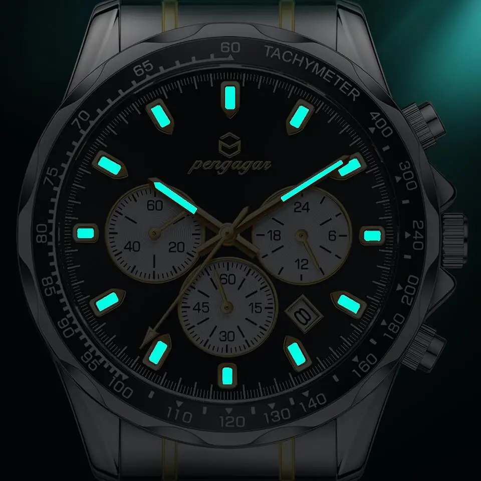 2025 New Luxury Sports Watch Men Quartz Waterproof Luminous Date Chronograph Men's Watches Stainless Steel Man Watch Male Clock 6