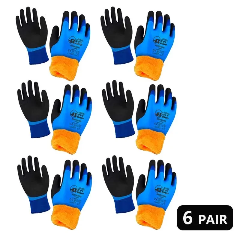 UCI Aquatek Guanti Da Lavoro In Lattice, Impermeabili E Antiscivolo, Rivestimento Completo, Taglia 10/XL, Blu, Certificati EN388