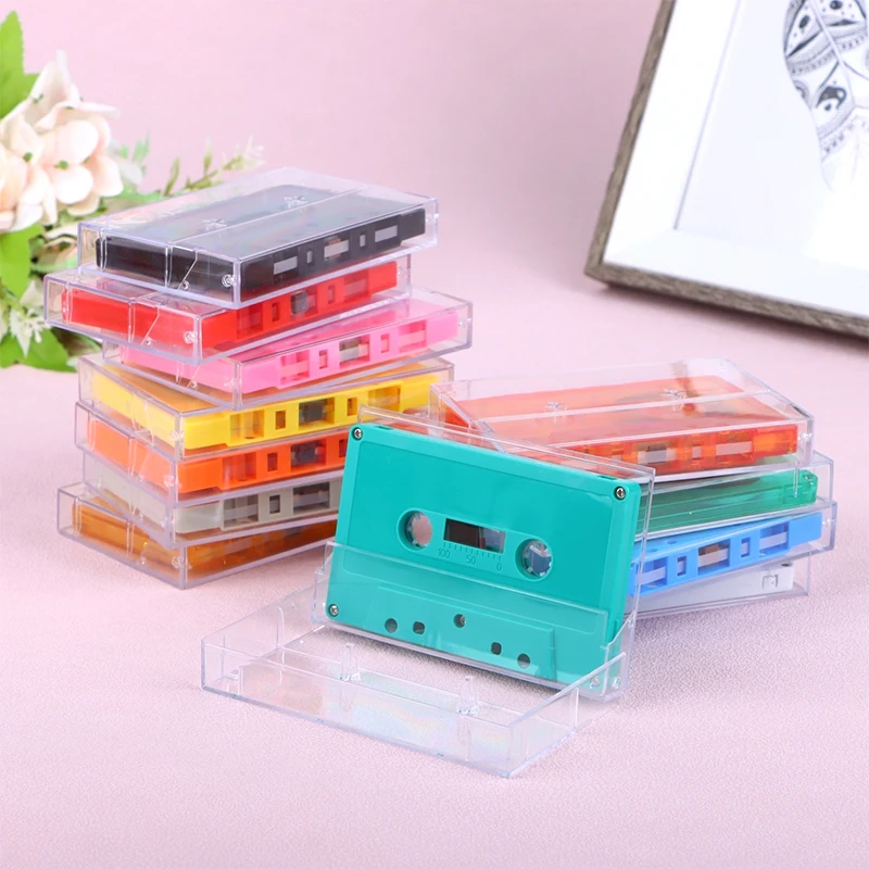 1Set Audio Tape Clear Opbergbox Standaard Cassette Kleur Lege Tape Speler Met 45 Minuten Magnetisch Voor Spraakmuziek Opname