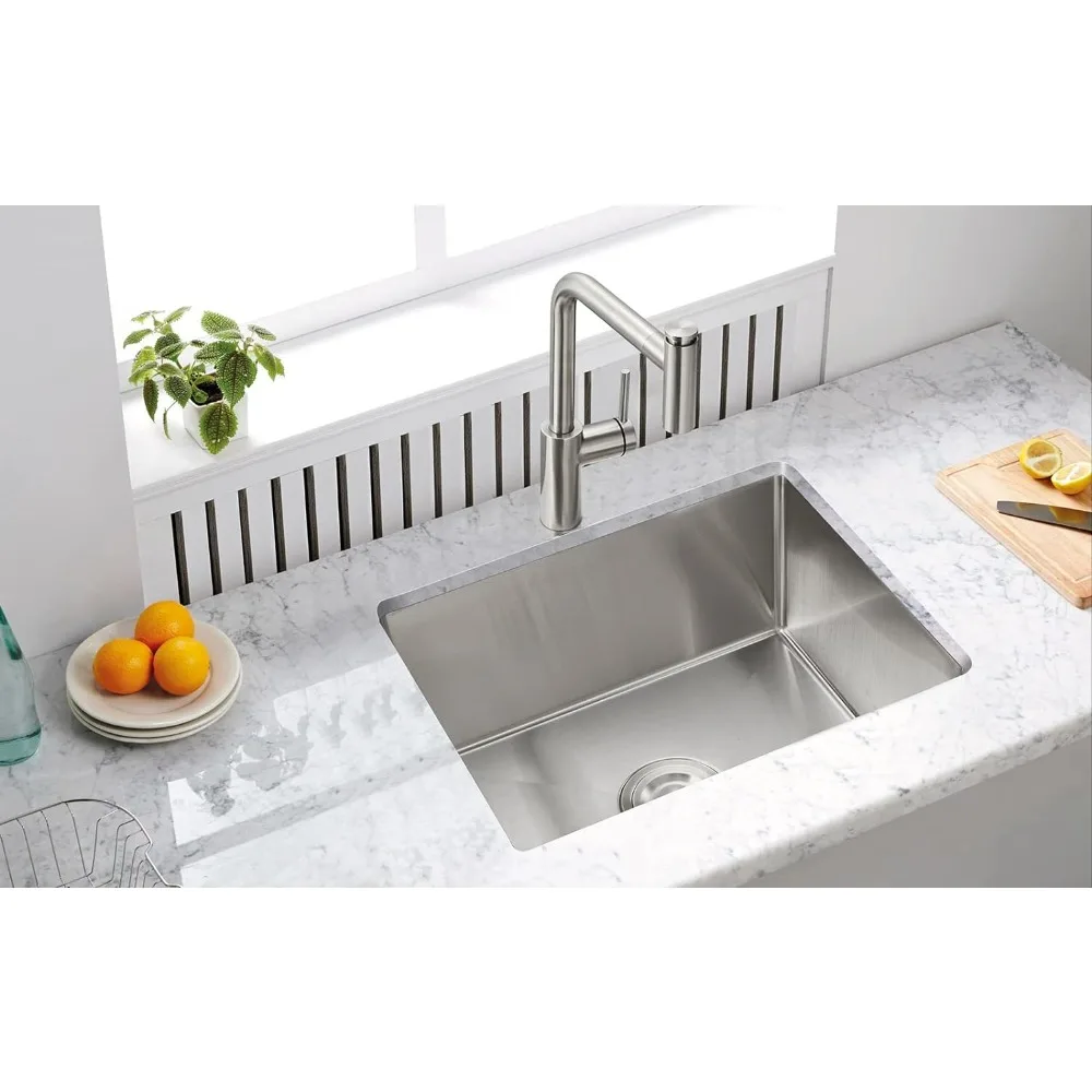24 x 18 x 9 in.Undermount Kitchen Sink Stainless Steel,Sink Single Bowl Under Mounted Rectangular Tight Radius Sink Anti-Noise