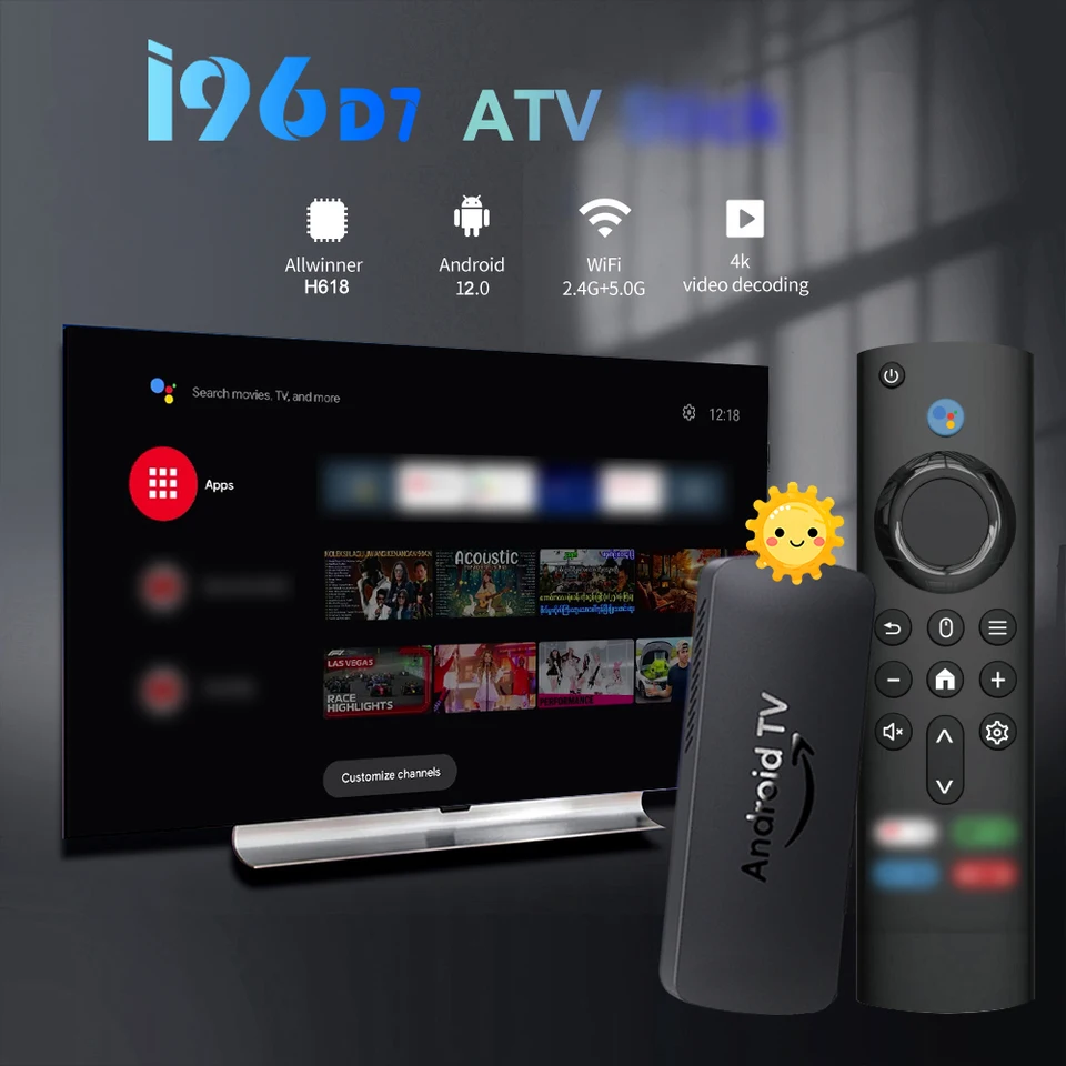 Velec Smart TV Stick I96 D7 4K Android 12 Allwinner H618 For