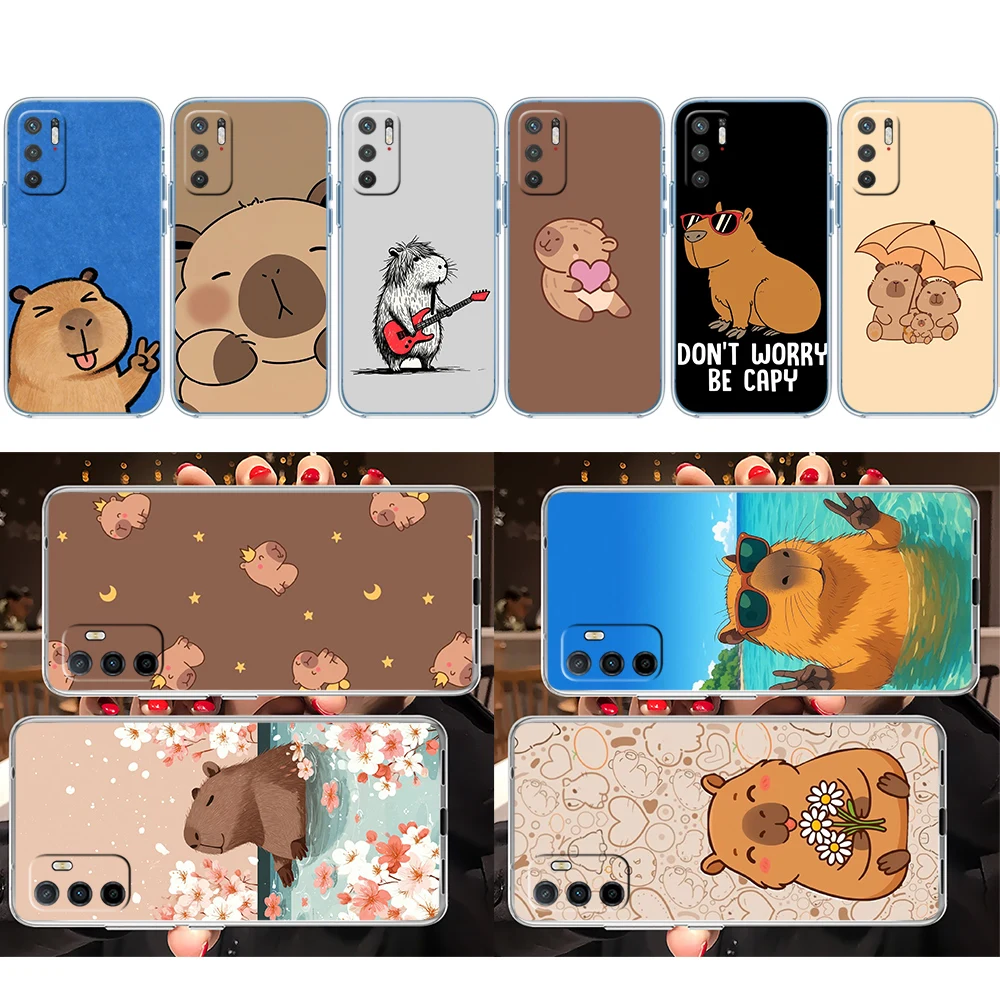 Cartoon Capybara Soft Shell Transparent Phone Case