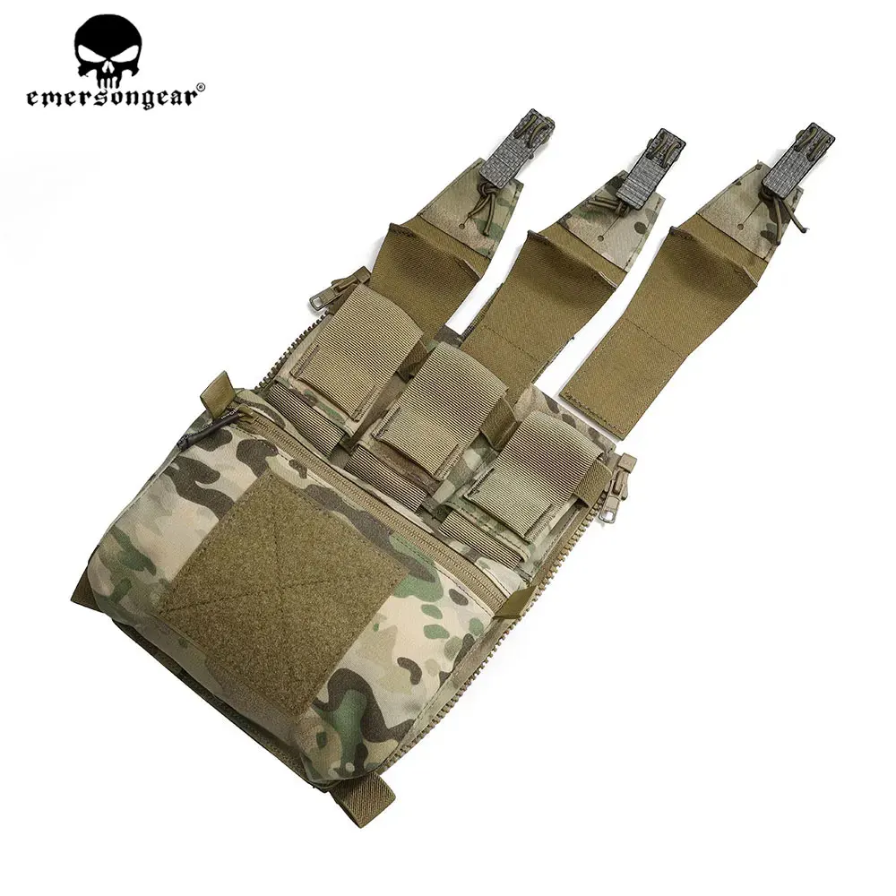 Emersongear V5 PC Tactical Back Panel Banger Pouch Zip-on Multi-fit GP Pocket Retention Flap FCPC Plate Carrier Assault Hunting
