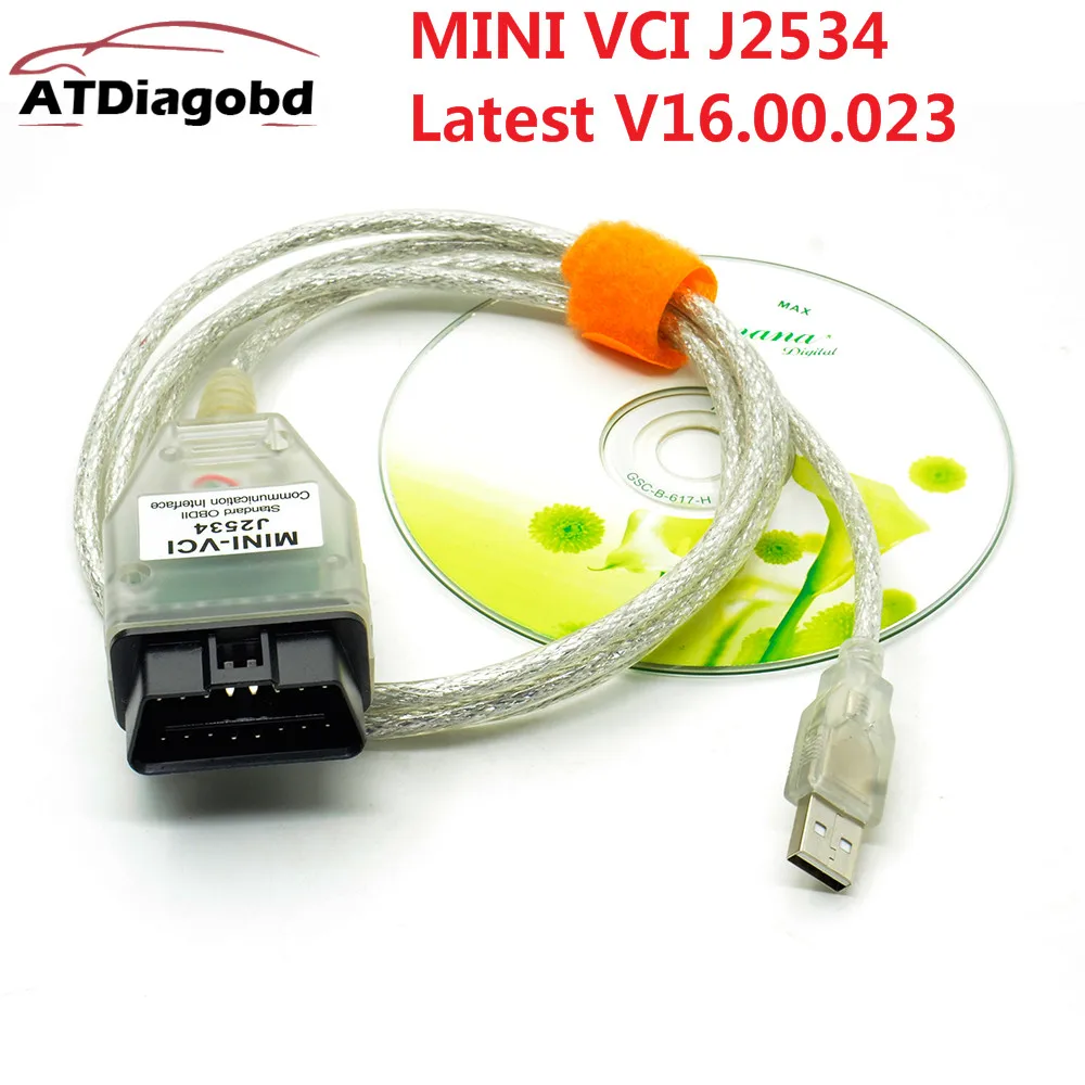 Диагностический кабель V15.00028 V16.00.023 MINI VCI J2534 для автомобилей Toyota OBD Автомобильный