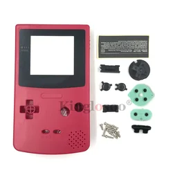 Deluxe Replacement Housing Shell with Rubber Pads and Buttons for GameBoy Color - 19 Vibrant Color Options (Rose red)