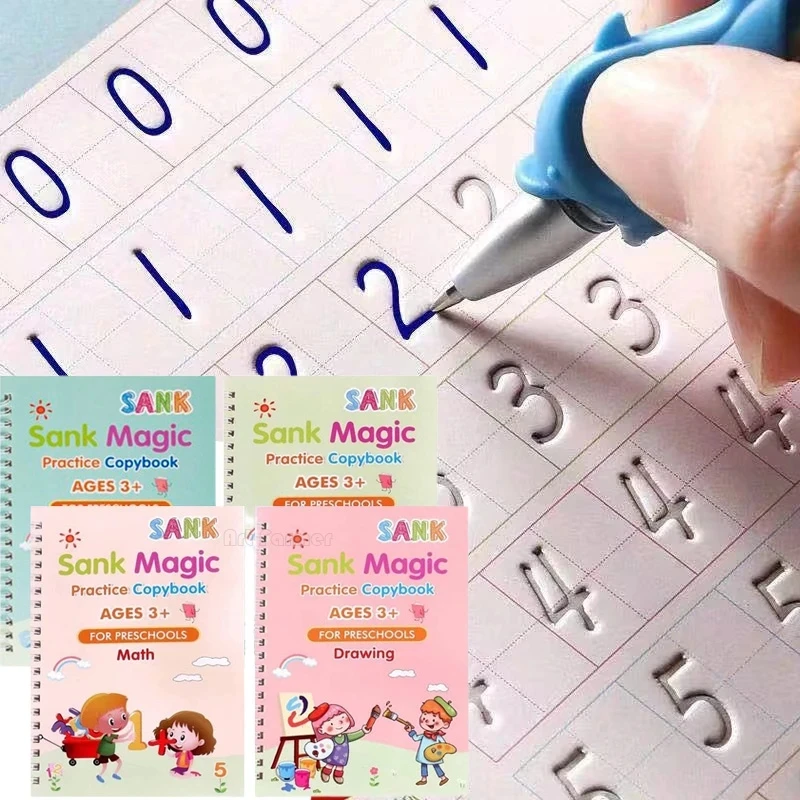 Sank Magic Practice Copy Book For Kid Spanish Repeat Writing Sticker