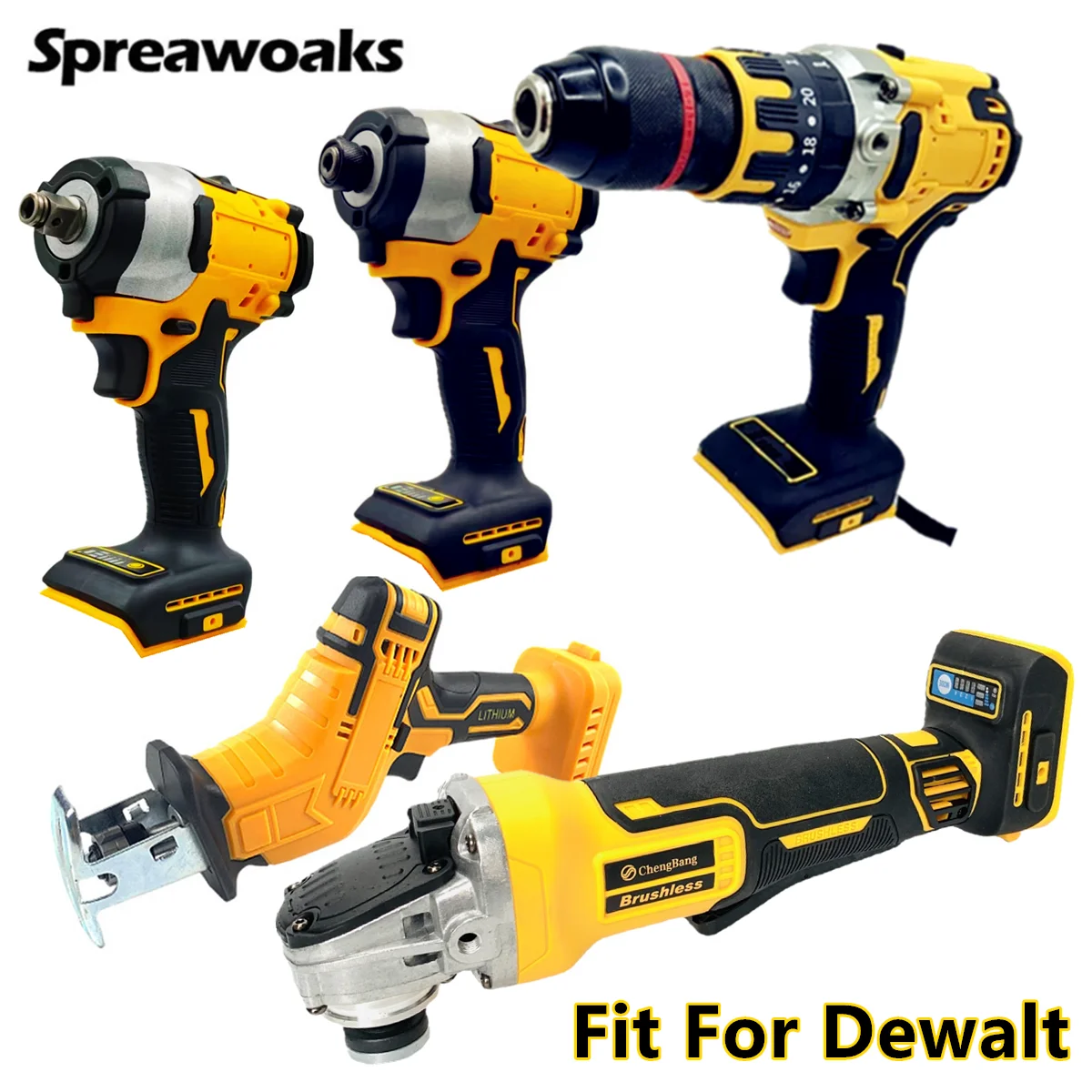 Power Tool For Dewalt 20V Battery Cordless Electric Drill Impact Wrench Impact Driver Angle Grinder Air Blower No Battery 18v 21v brushless electric impact wrench 520n m torque 1 2 inch 6000 milliampere lithium ion battery cordless wrench power tool