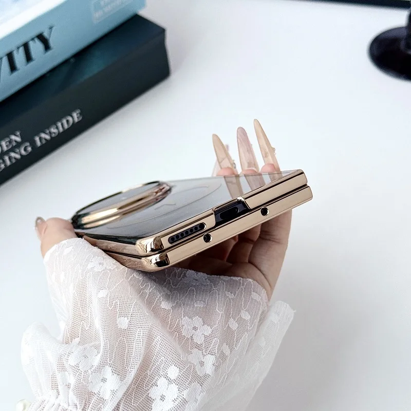 Sleek Magnetic Plating Clear Shockproof Fashion Case