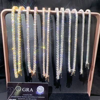 2025 New Unisex Hip Hop Moissanite Tennis Chain for Women Original 925 Sterling Silver Gold Man Moissanite Bracelet Chain Hiphop 1