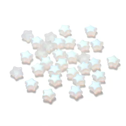Vibrant Star-Shaped Czech Glass Beads for DIY Jewelry & Accessories (30 Pieces) (Matte white 9mm)