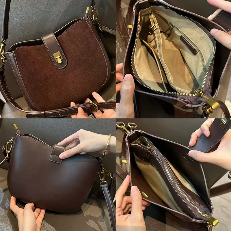 Women's Cowhide Leather Handbag Shoulder Crossbody Soft Fashion Design leather handbag
