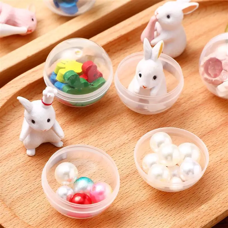 Kids Fillable Capsule Ball Twisted Egg Shell Gumball Fillable Ornament Twisted Round Balls Grab Balls 100Pcs/50pcs kids capsule balls