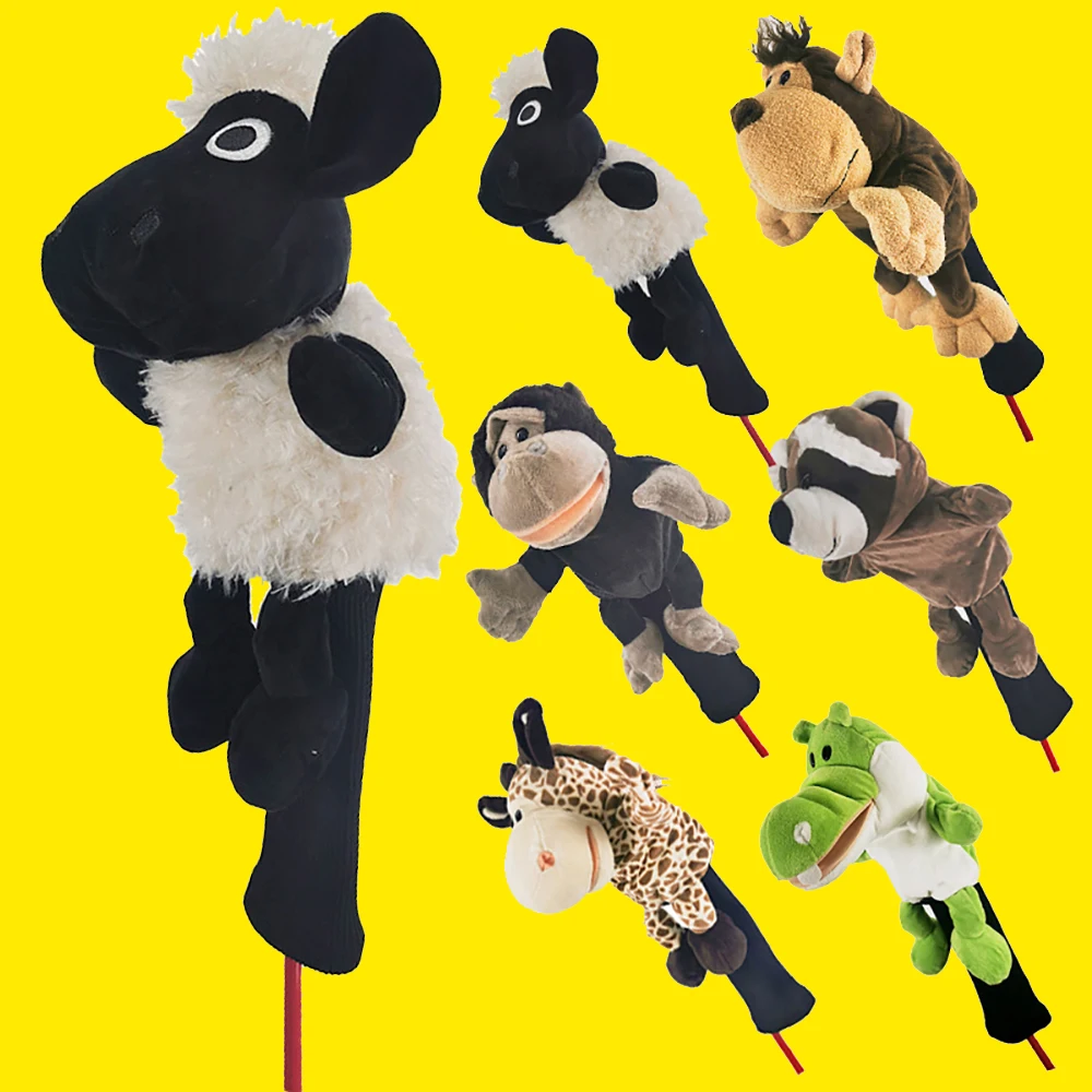 Animal Golf Head Covers Fit Up To Fairway Woods Plush Toy Club