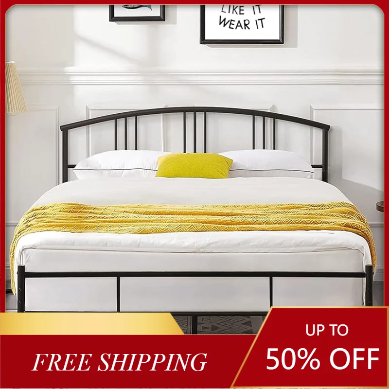 

14 inch Queen Bed Frame Metal Platform Mattress Foundation with headboard Footboard Steel Slat Support/No Box Spring Needed
