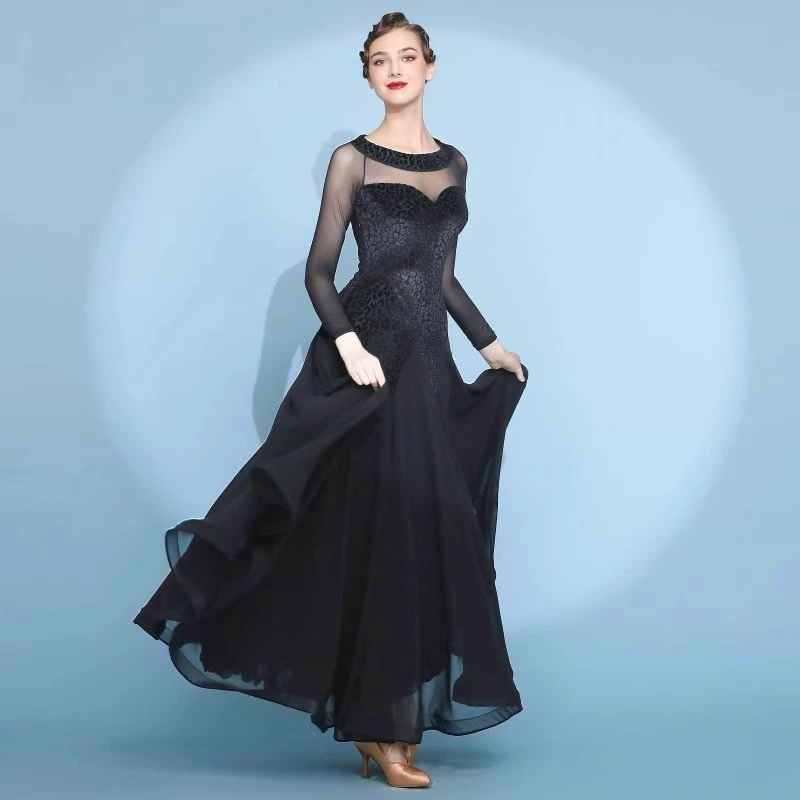 Velvet Ballroom Dance Costumes Modern Dances Ballroom Dances Waltz Swing Dresses