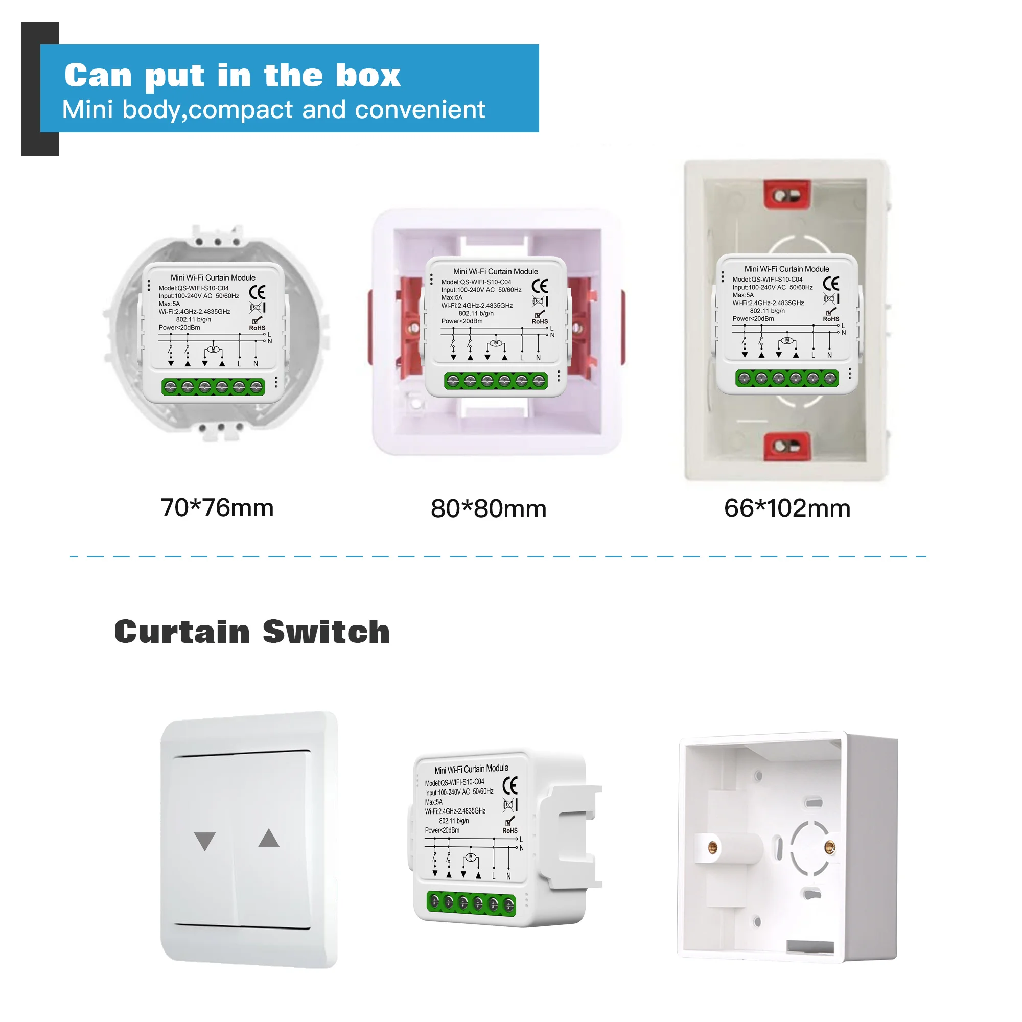 Tuya WiFi Zigbee Smart Curtain Switch Module for Roller Blinds thumbnail 7