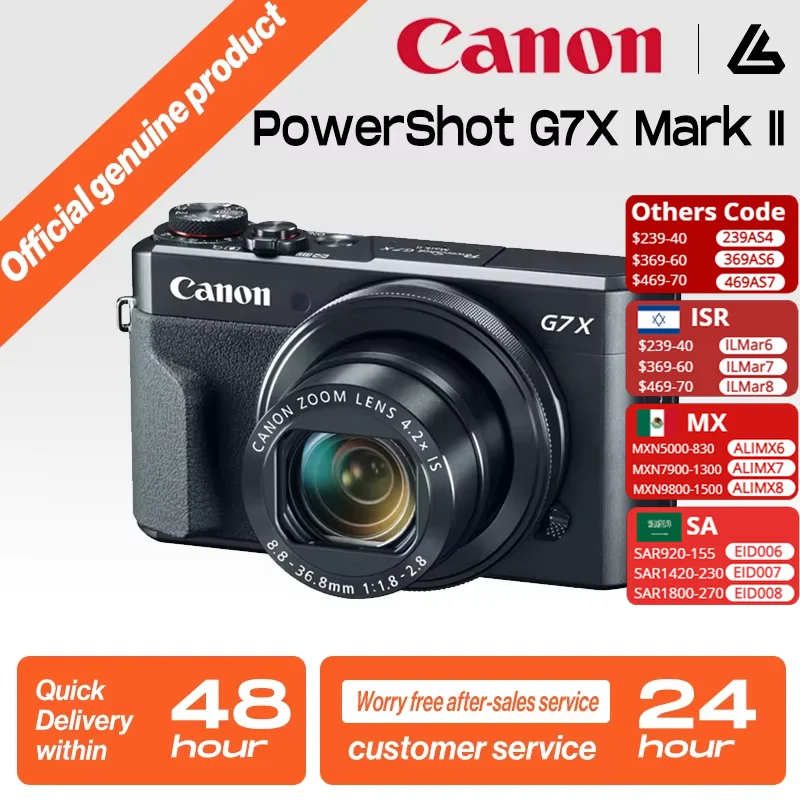 Digital camera Canon PowerShot G7X Mark II Portable Small Card Digital Camera 4K Video Optical Anti Shake Vlog Outdoor Live Streaming G7X2